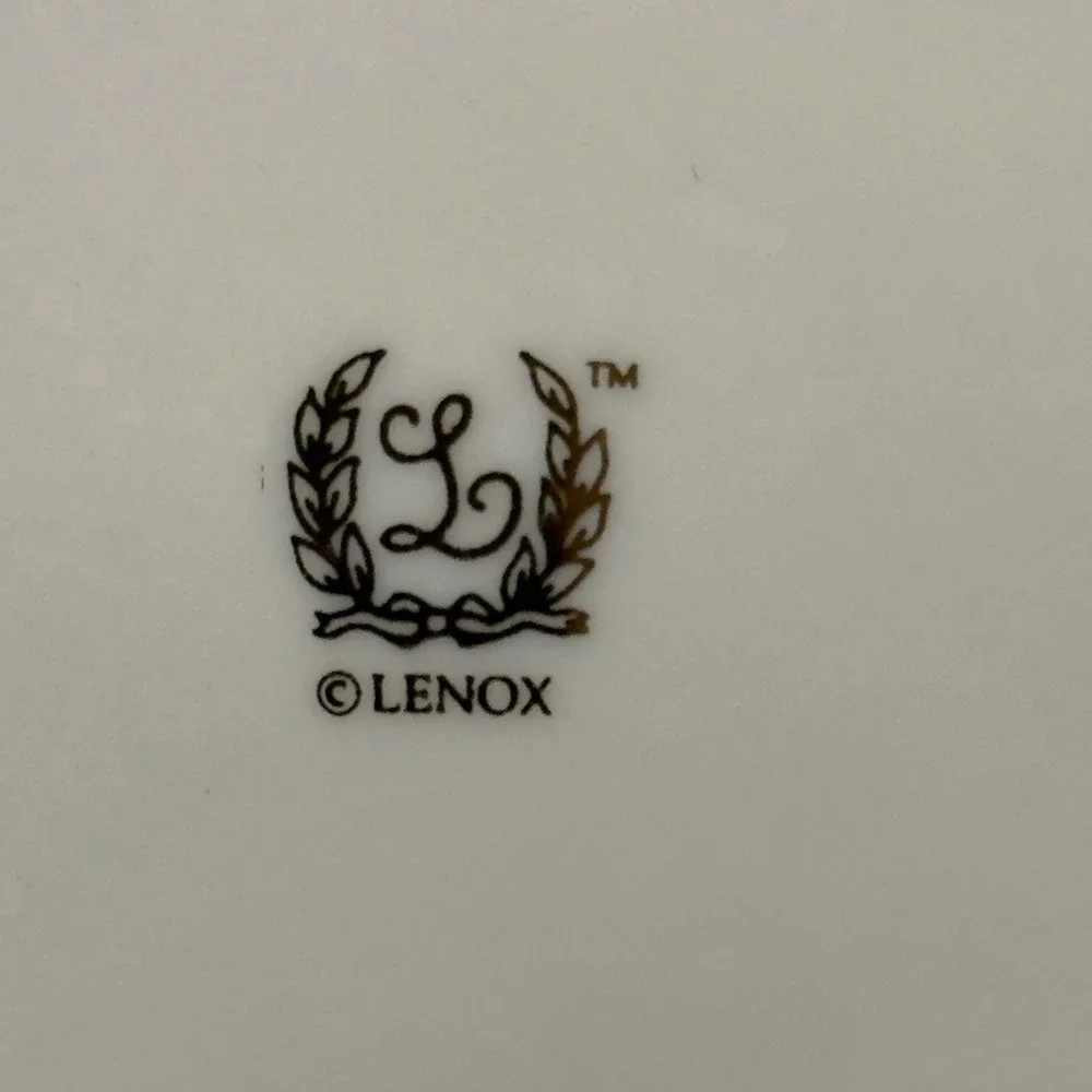 Vintage Lenox Ivory Porcelain Lily Vase Embossed Floral Gold Trim